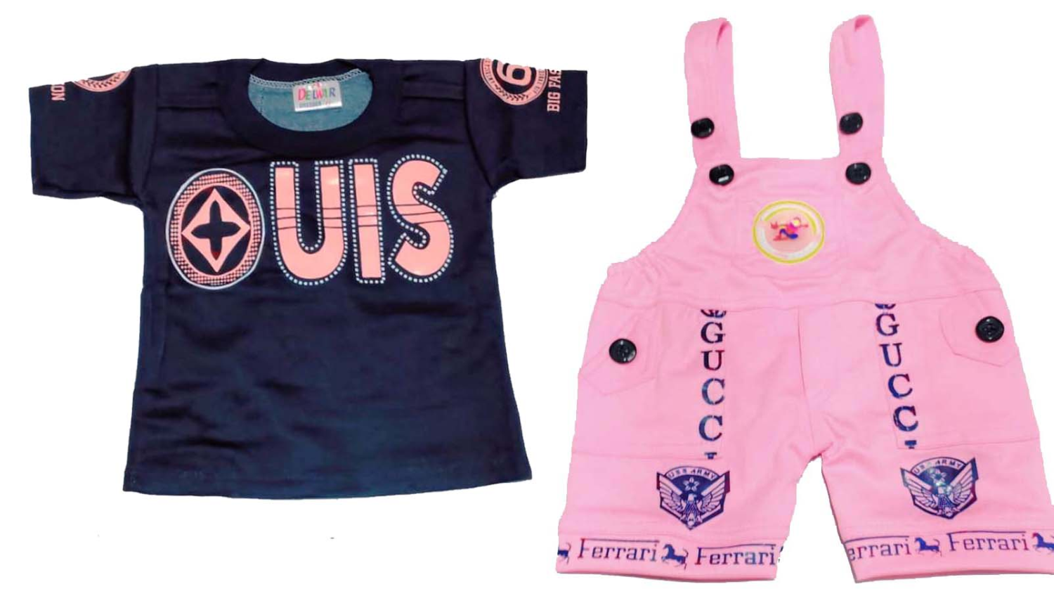 light blink DUNGAREE FOR BABY GIRL & BABY BOY HALF SLEEVE & HALF PANT