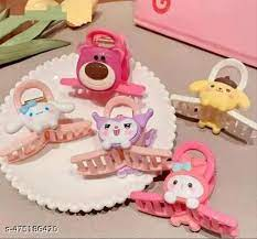 cute cartoon Hair Clutcher Regular Size Hair Clip For women & Girls 3pc