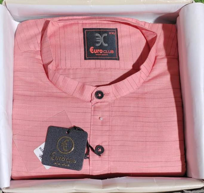 STAND COCLOR COTTON SHIRT