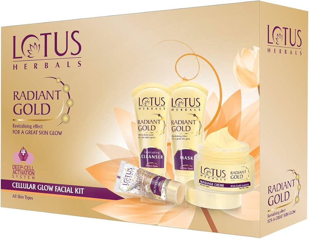 LOTUS HERBALS RADIANT GOLD CELLULAR GLOW FACIAL KIT