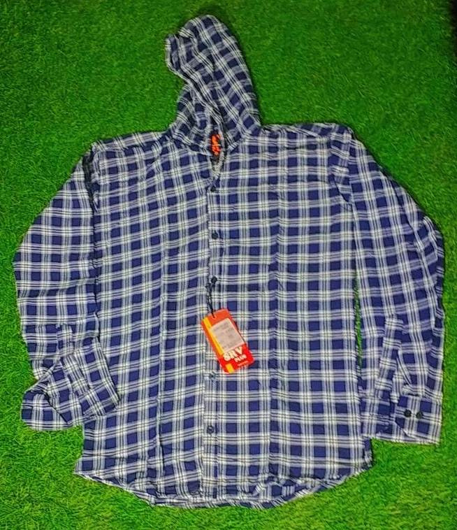 PRIMIUM HOODIE CHECKED SHIRT FOR MEN'S