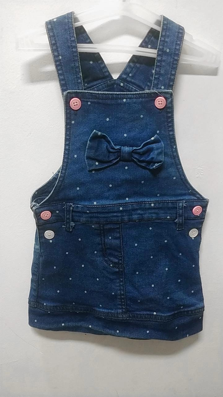 BRANDED BABY-GIRL'S REGULAR FIT ALL OVER PRINTED DUNGRY