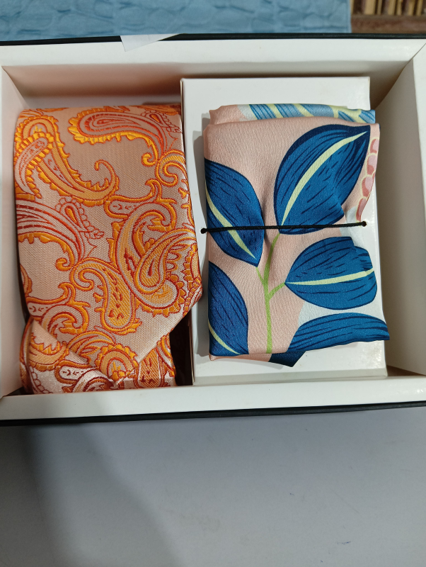 Aeht Men's Necktie, Scarf Set 2031 TS Orange