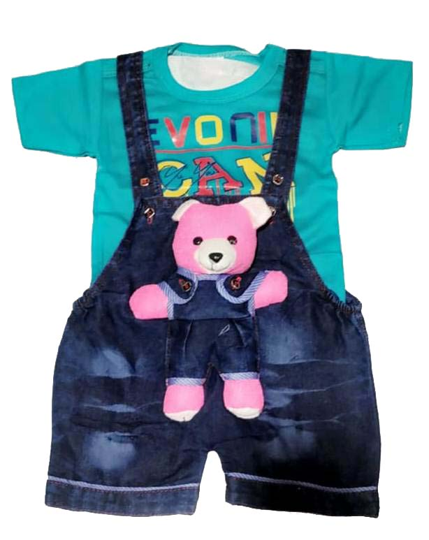 HUG DUNGAREE FOR BABY GIRL & BABY BOY HALF SLEEVE  &  HALF PANT