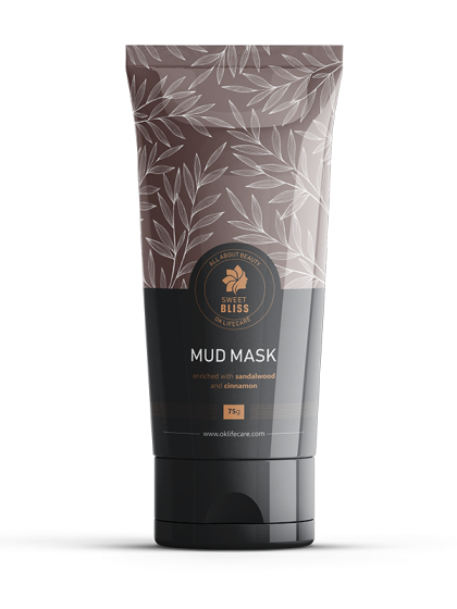 SWEET BLISS MUD MASK ENRICHED WITH SHANDALWOOD AND CHINNAMON 75g.