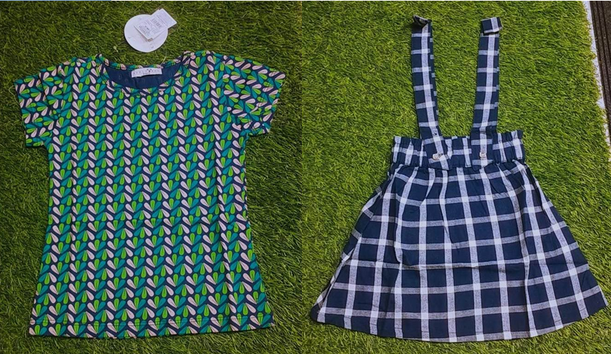 BRANDED T-SHIRT AND SKIRT FOR GIRL'S