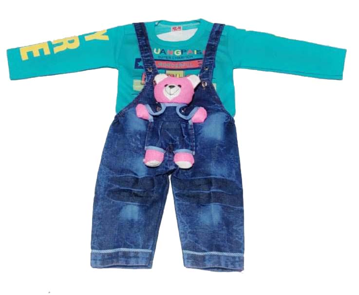 HUG DUNGAREE FOR BABY GIRL & BABY BOY FULL SLEEV T SHIRT & FULL PANT