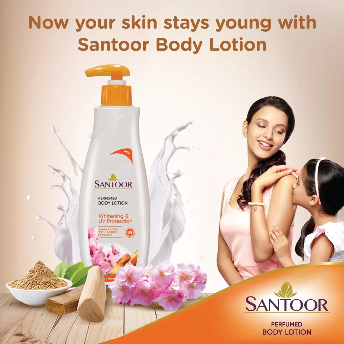 Santoor Body Lotion Whitening & UV Protection 250 ml