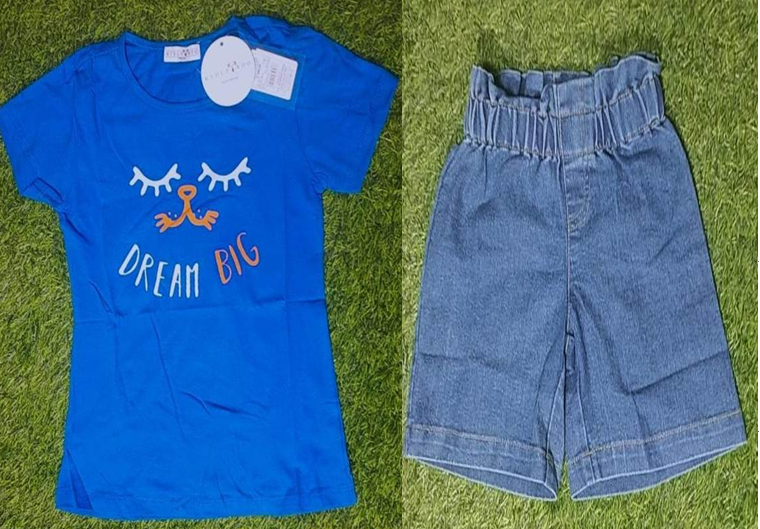 BRANDED T-SHIRT AND SHORTS FOR GIRL'S