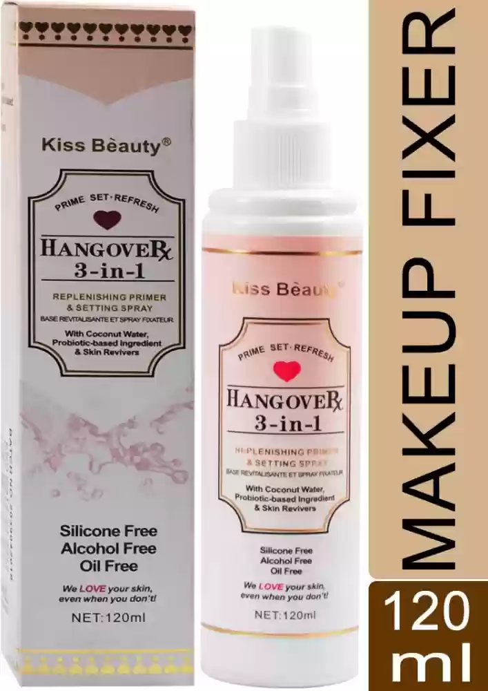 KISS BEAUTY HANGOVER 3-IN-1 REPLENISHING PRIMER & SETTING SPRAY  120ML.