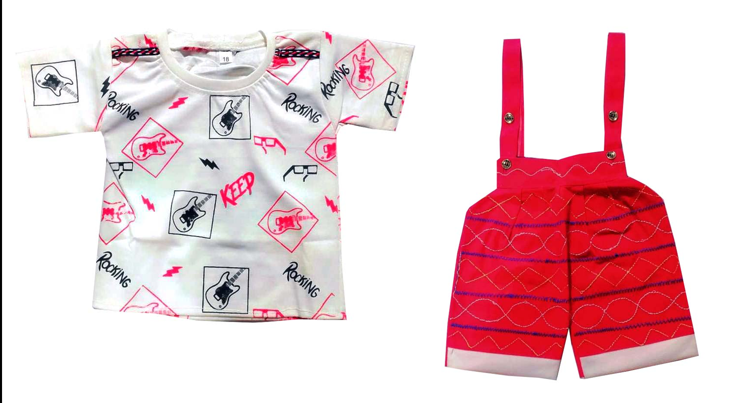 COTTON T SHORT WITH DUNGREE FOR KIDS