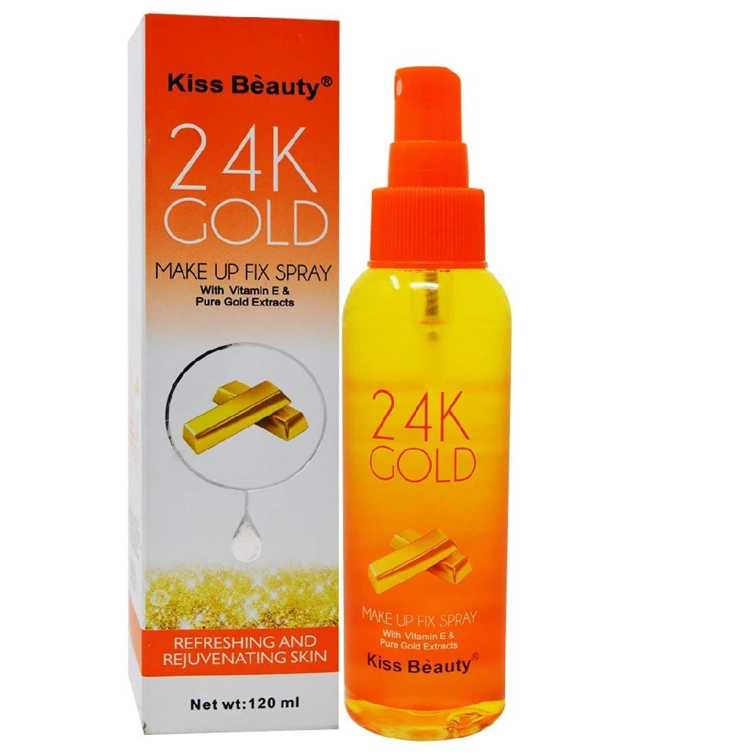 KISS BEAUTY 24K GOLD MAKE UP FIX SPRAY 120ML.