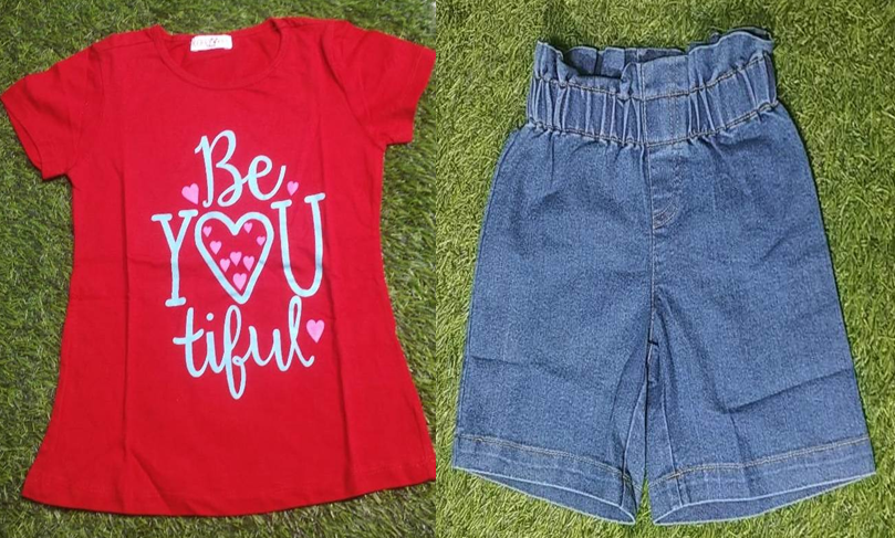 BRANDED T-SHIRT AND SHORTS FOR GIRL'S