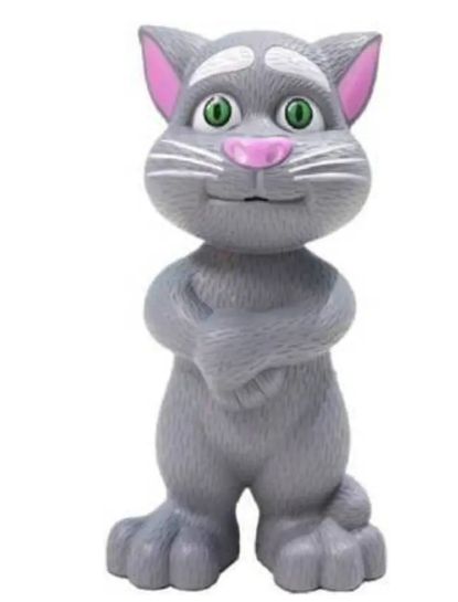 Toy Street Talking Tom Cat Toy for Kids Speaking Repeats What You Say - Best Gift (Grey)