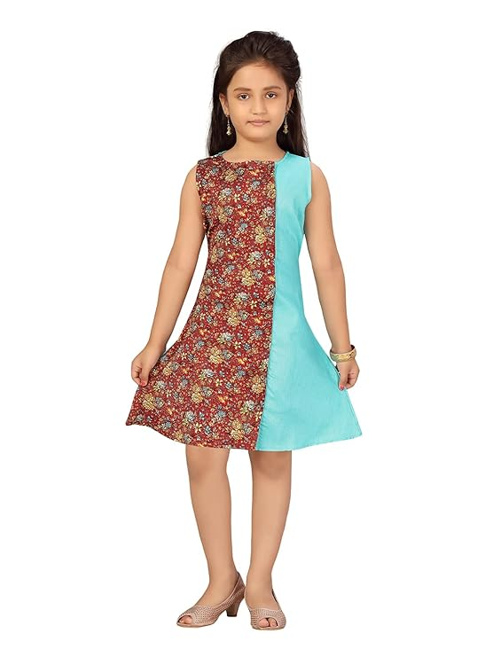 BRANDED GIRL'S COLLON SKATER KNEE-LENGTH MIDDI